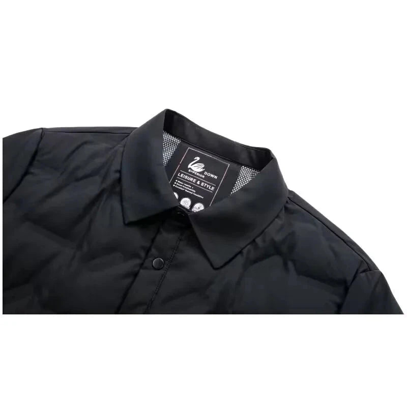 Mens Lightweight Down Jacket Autumn Winter Warm Hooded Stand GlowCart