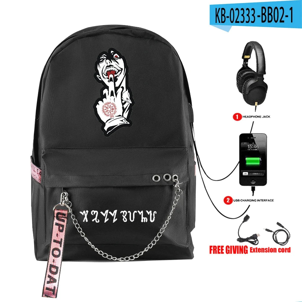 Cartoon Popular Funny Hellsing Student School Bags Unisex GlowCart