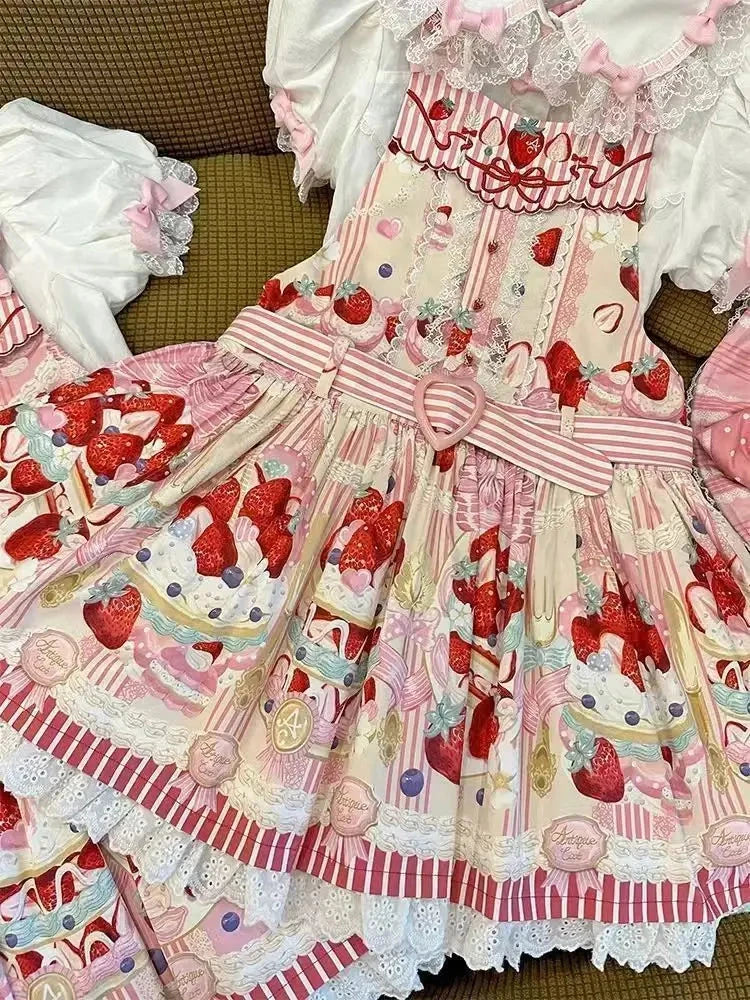 MAGOGO Victorian Sweet Lolita Jsk Dress Cute Striped GlowCart