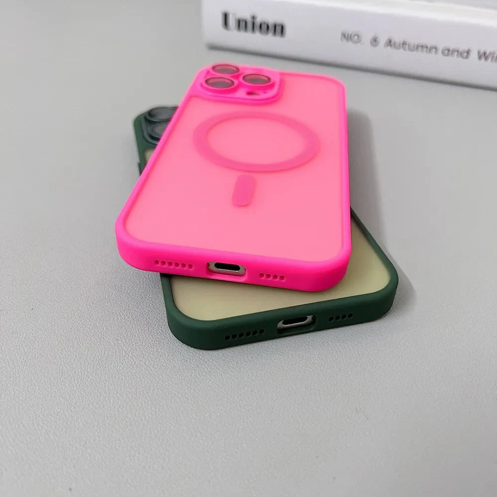 Magnetic Luxury Matte Translucent Armor Shockproof Case For GlowCart