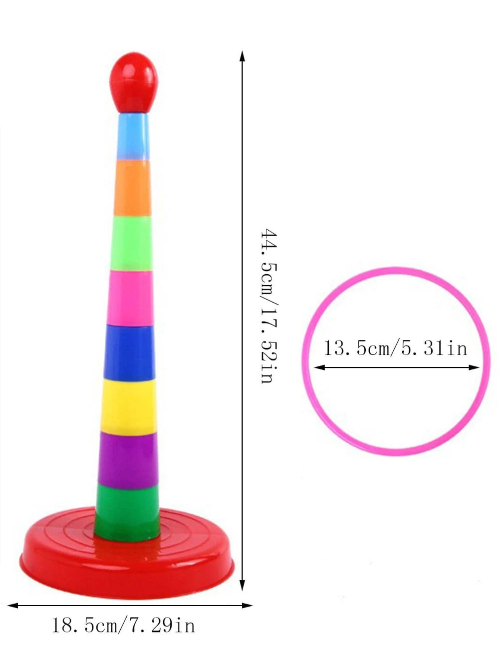 Children Outdoor Fun & Toy Sports Circle Ferrule Stacked Layers Game Parent-Child Interactive Ferrule Throwing Game Kids GlowCart