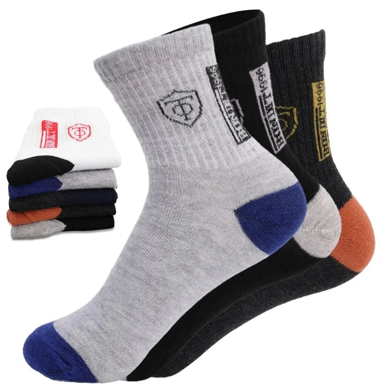 10 pairs Breathable Men's Basketball Crew Socks for Spring and Fall Sweat Absorption Deodorant Sports Stockings GlowCart