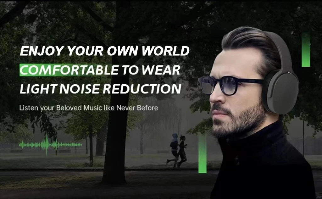 NEWMSNR 9D Surround Sound Wireless Bluetooth Headphones Over GlowCart