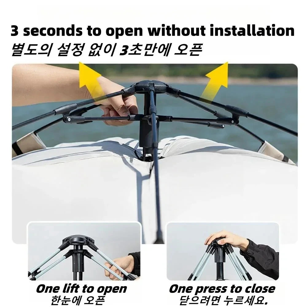 Camping Waterproof Tent 2-3 People One-touch Camping Tent GlowCart