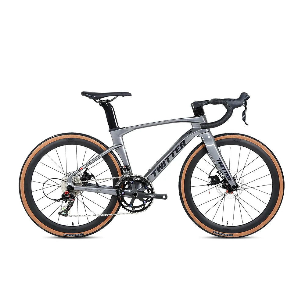 Twitter children's carbon fiber road bike 24 inch Hydraulic Disc Brake Road Racing Bicycle WheelTop GEX-12S  student bicicleta GlowCart