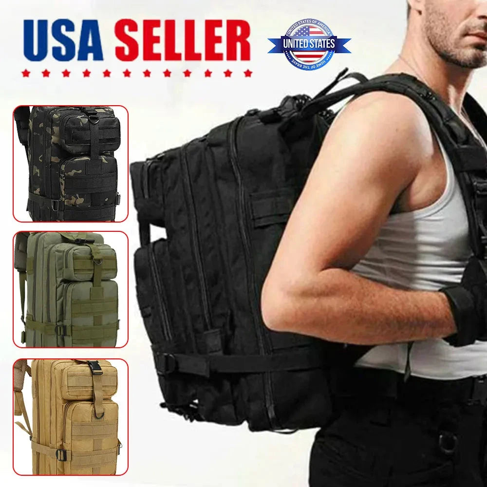 30L Tactical Backpack Assault Backpack Molle 3P Camping GlowCart