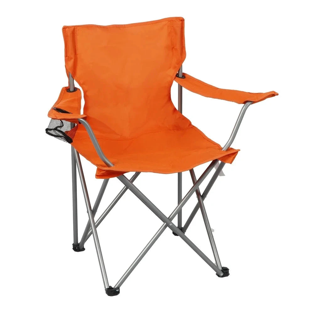 2 Pack Folding Camp Chairs with Cup Holder Portable Quad GlowCart