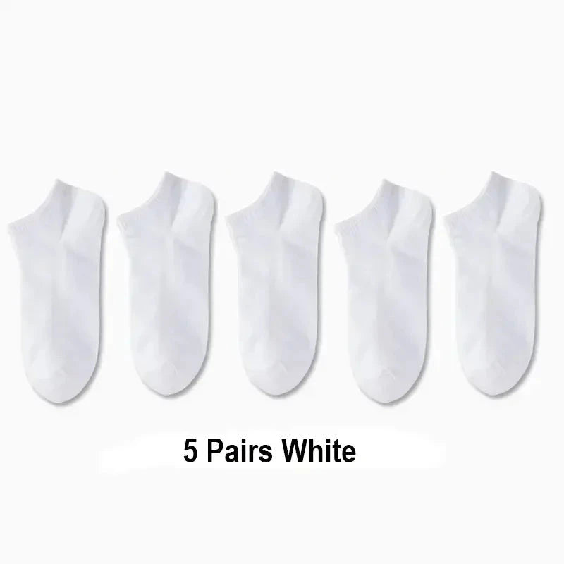 5/10 /20/30 Pairs Unisex Casual Plain Color Boat Socks Thin GlowCart