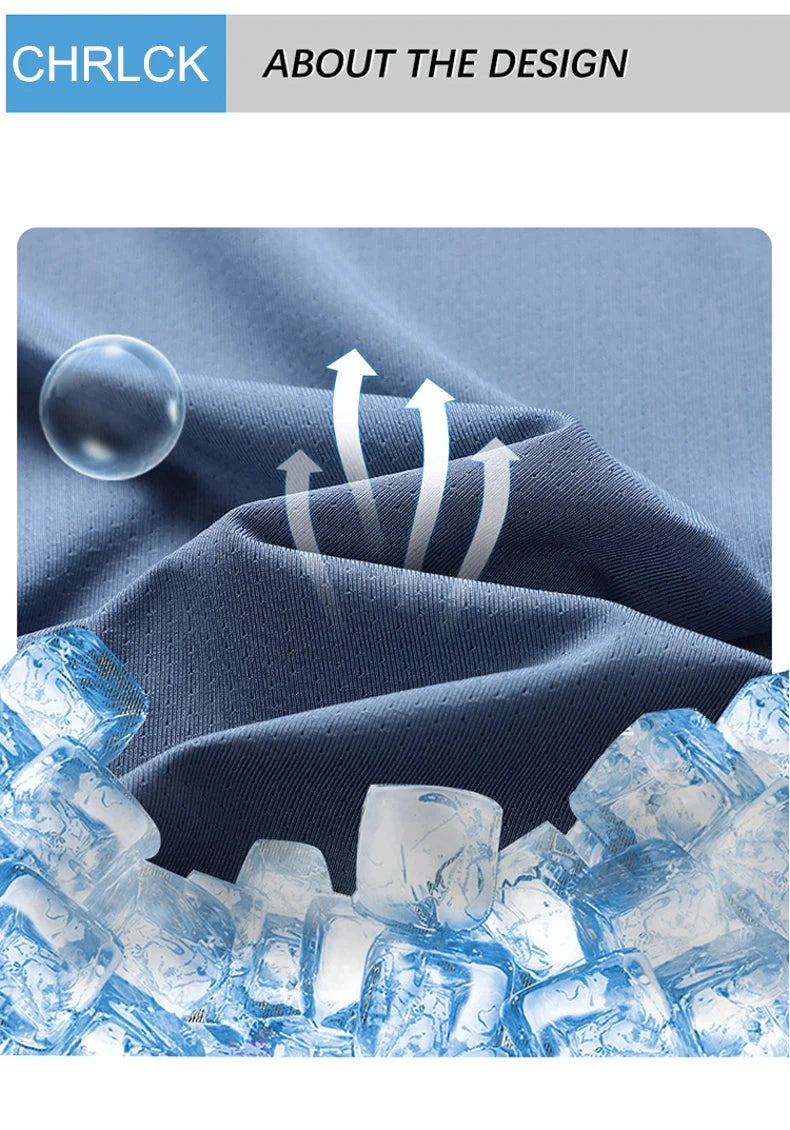 CHRLCK Men's Running Quick Drying T-shirts Breathable Hiking GlowCart