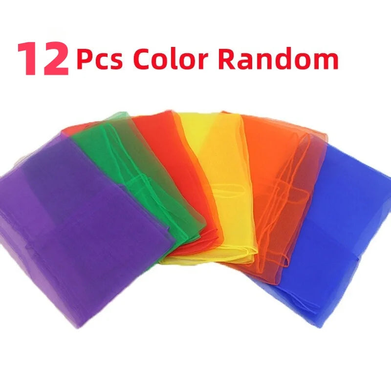 Practical 6 colors Gymnastics Scarves For Outdoor Game Toys Dancing And Juggling Towels Candy Colored Gym Towel Dance Gauze GlowCart