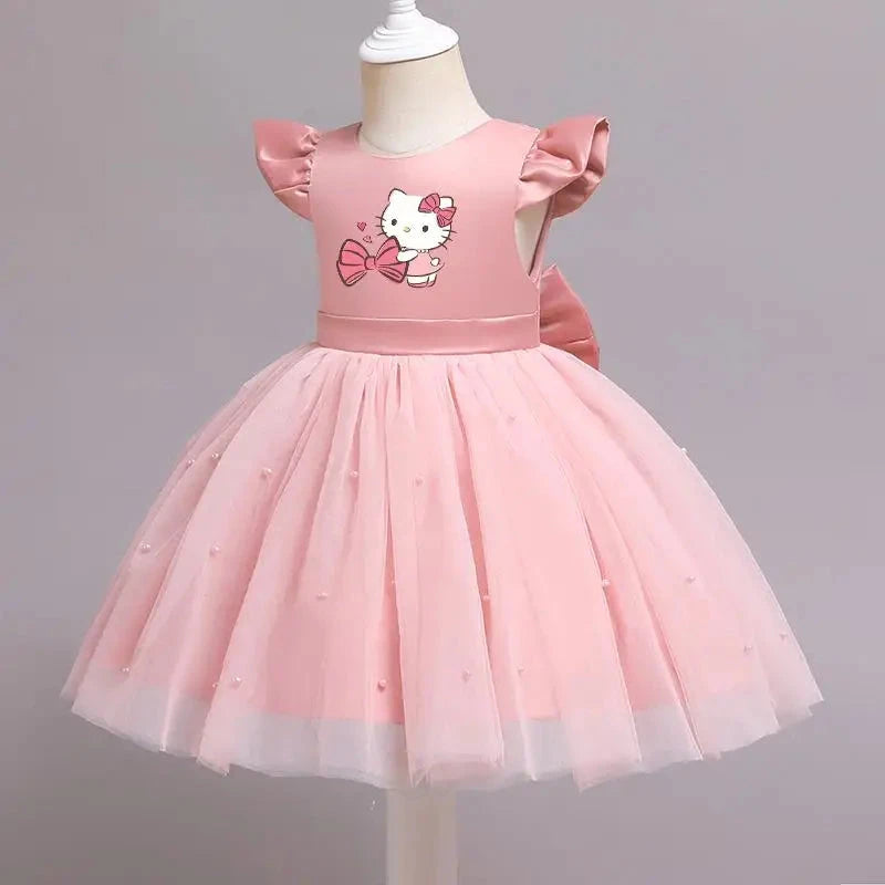 Hello Kitty Girls Lace Dresses Tulle Tutu Princess Dresses GlowCart