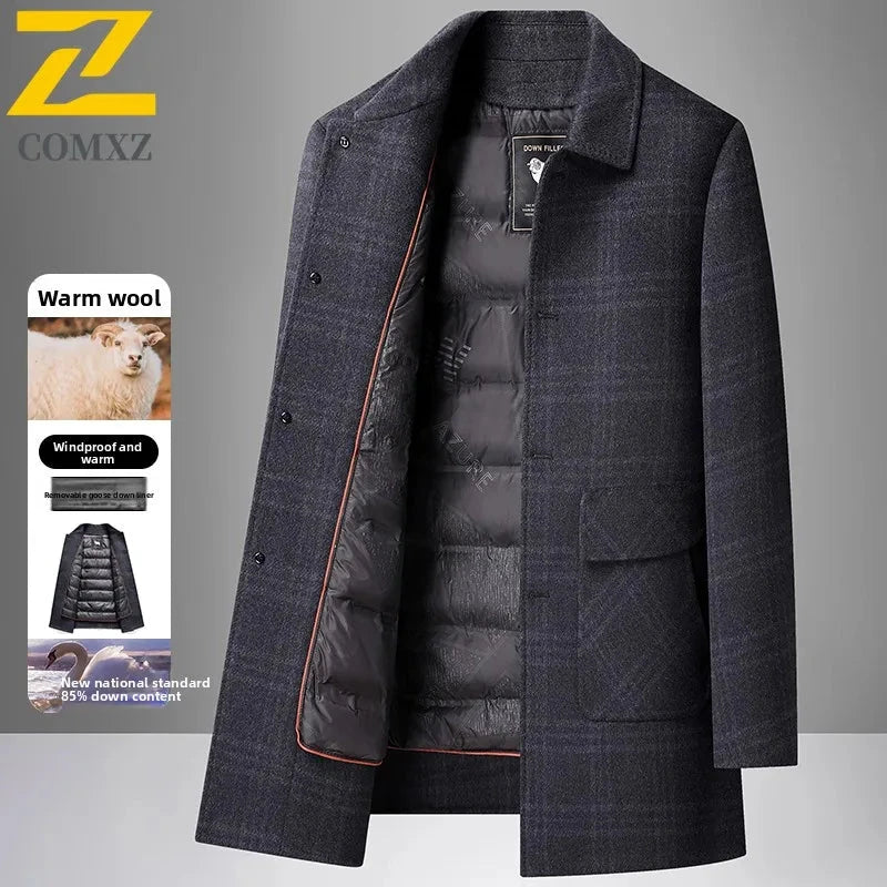 COMXZ Luxury Men Down Jacket Thickened Outdoor Work Warm GlowCart