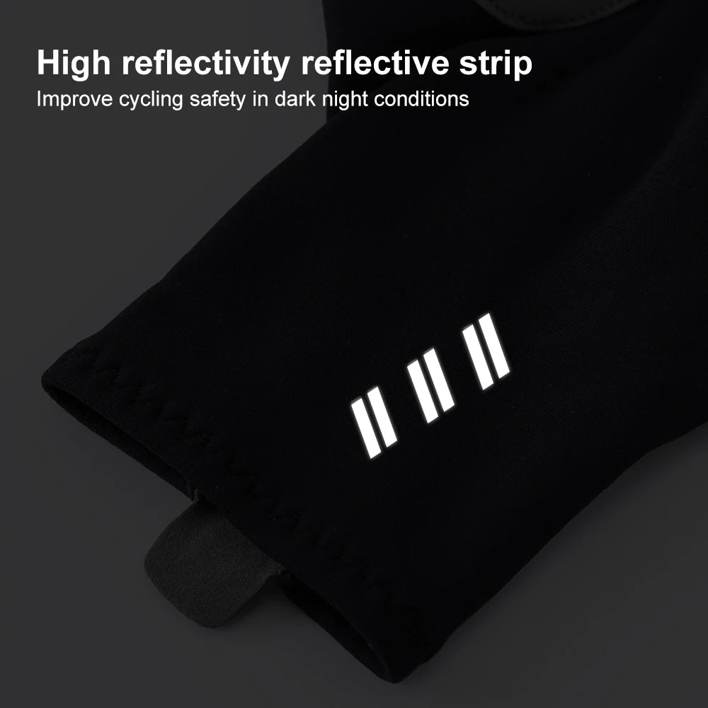 HISERWA Men Women Winter Warm Full Finger Cycling Gloves Outdoor Sports Anti Shock Touch Screen Anti Slip MTB Road Bike Gloves GlowCart