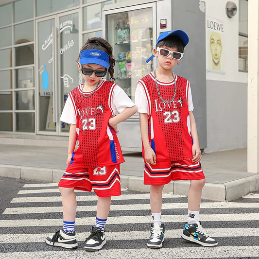 Children Basketball Jersey Boy and Girls Quick-drying comfortable Shirt Sportswear Tracksuit Kid fashion Training Sport Uniforms GlowCart