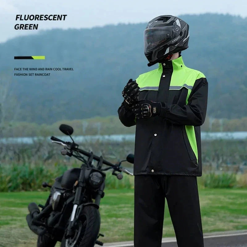 2025 New Unisex Motorcycle Raincoat & Rain Pants Suit GlowCart
