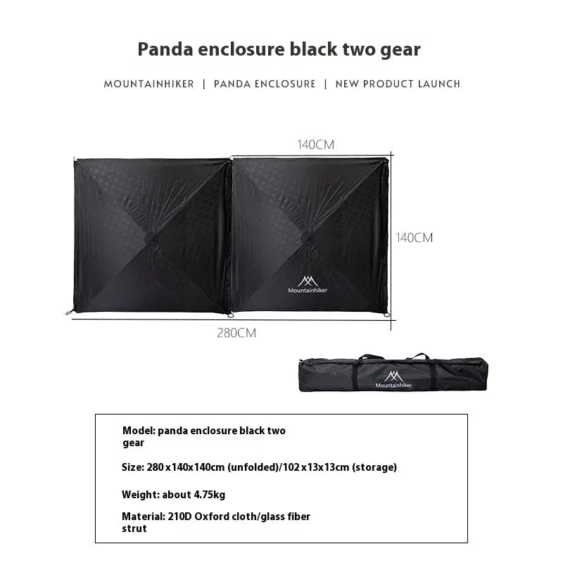 MOUNTAINHIKER Black Outdoor Windshield Curtain Camping GlowCart