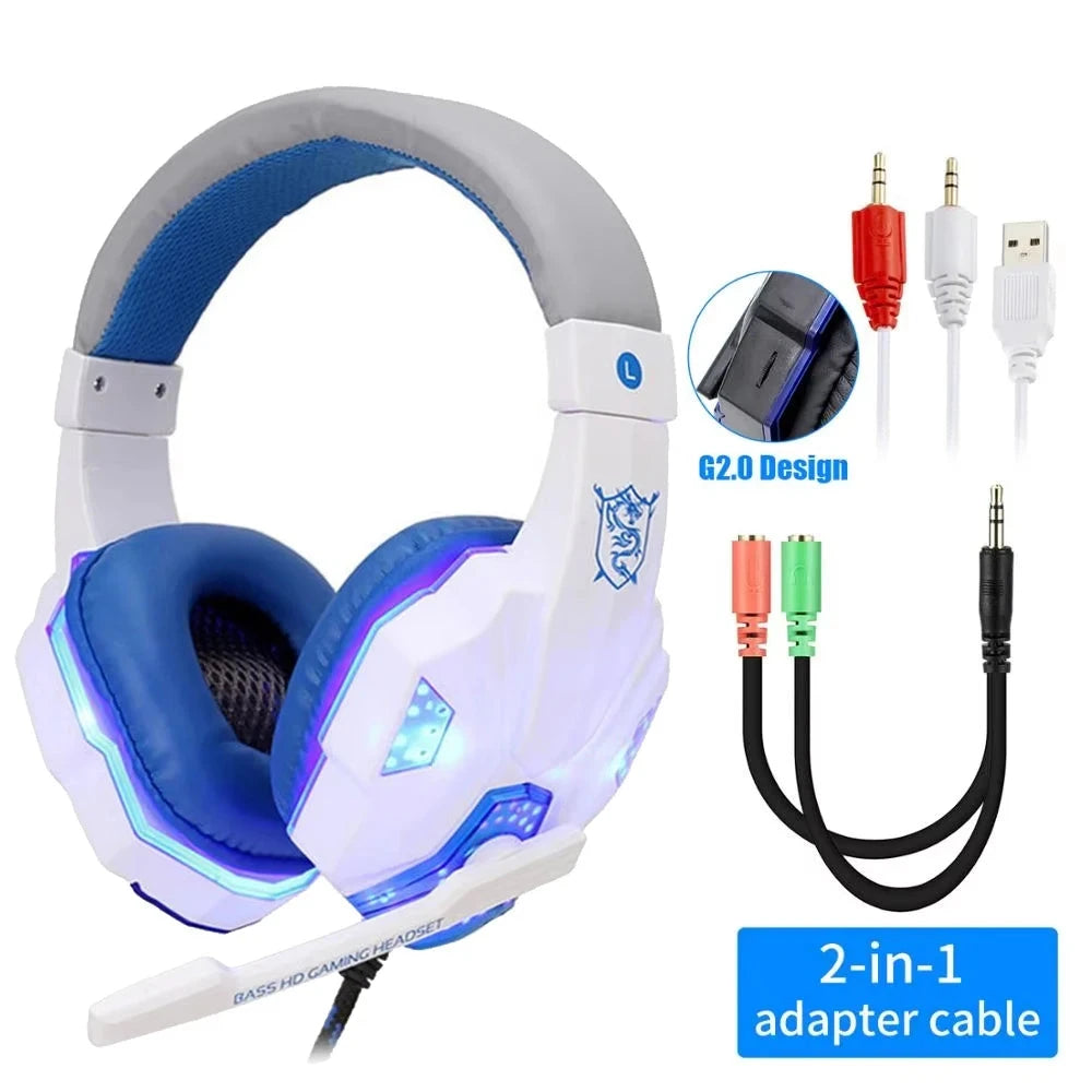 Professional Led Light Wired Gaming Headphones With GlowCart