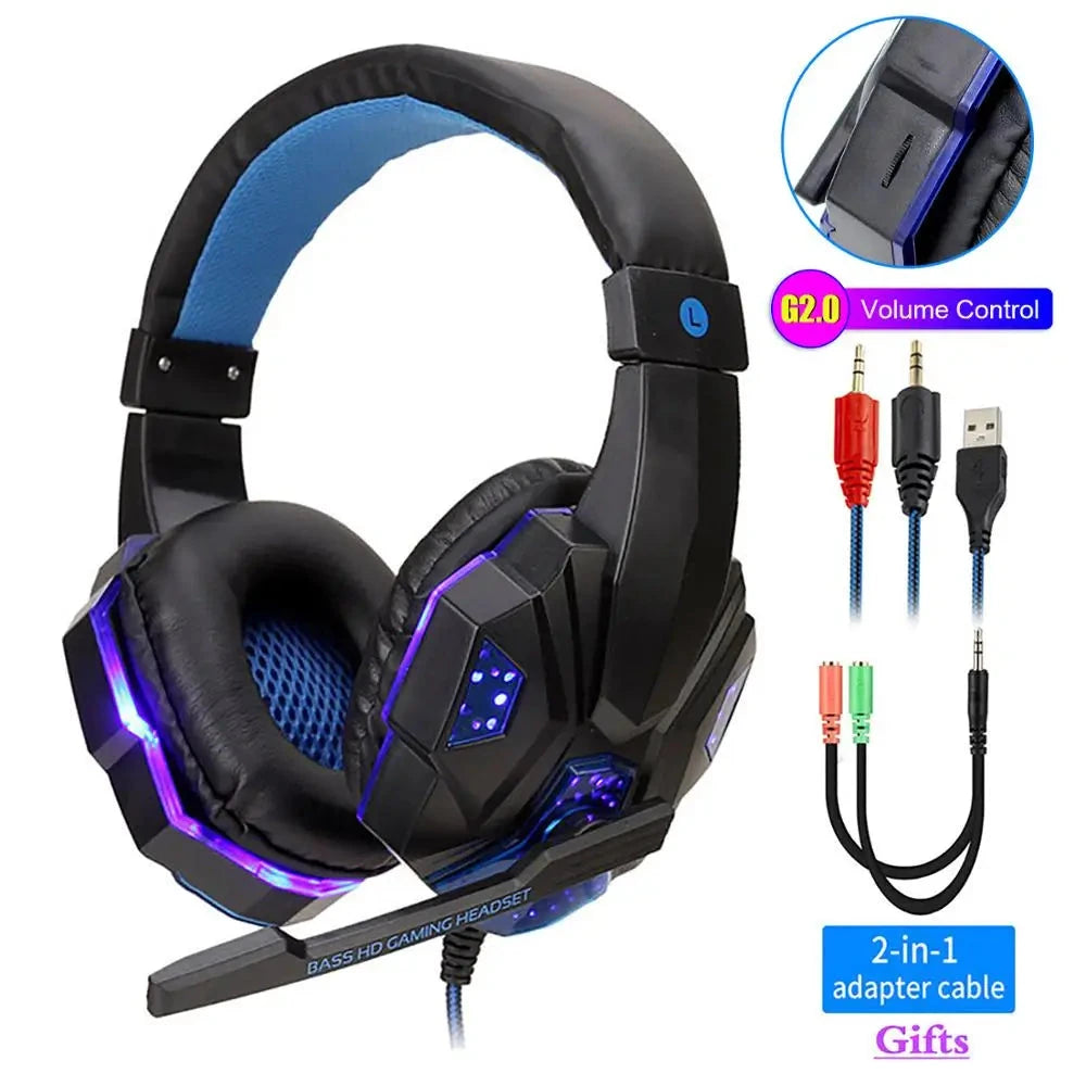 Professional Led Light Wired Gaming Headphones With GlowCart