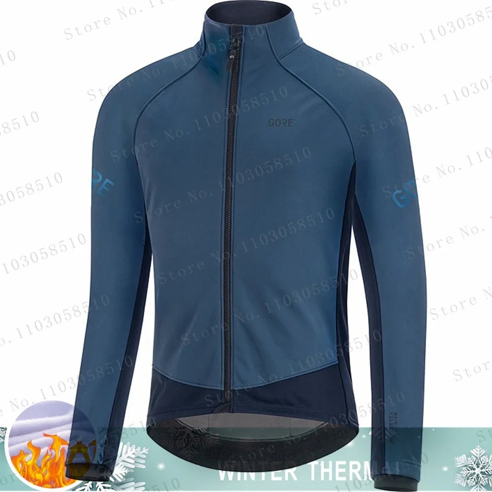 Winter Jersey Men's Thermal Fleece Bicycle Clothing MTB Long Sleeve Warm Tops Road Bike Outdoor Sports Jacket Bike Clothing GlowCart