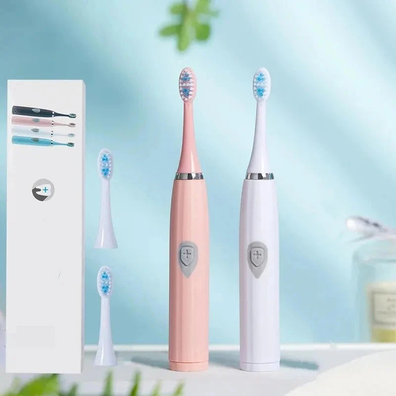 1pc White/Pink Electric Toothbrush Adult Model Soft Bristle GlowCart