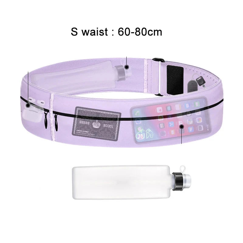 Running Belt Waist Bag with Water Bottle Women Sports Fanny Pack Men Phone Pouch Jogging Gym Bags Hydration Run Accessories GlowCart