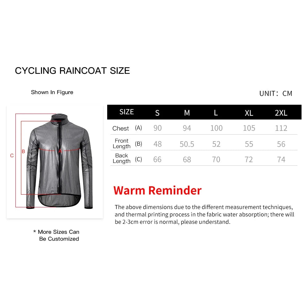 HISERWA Cycling Rain Jacket MTB Road Windproof Waterproof GlowCart