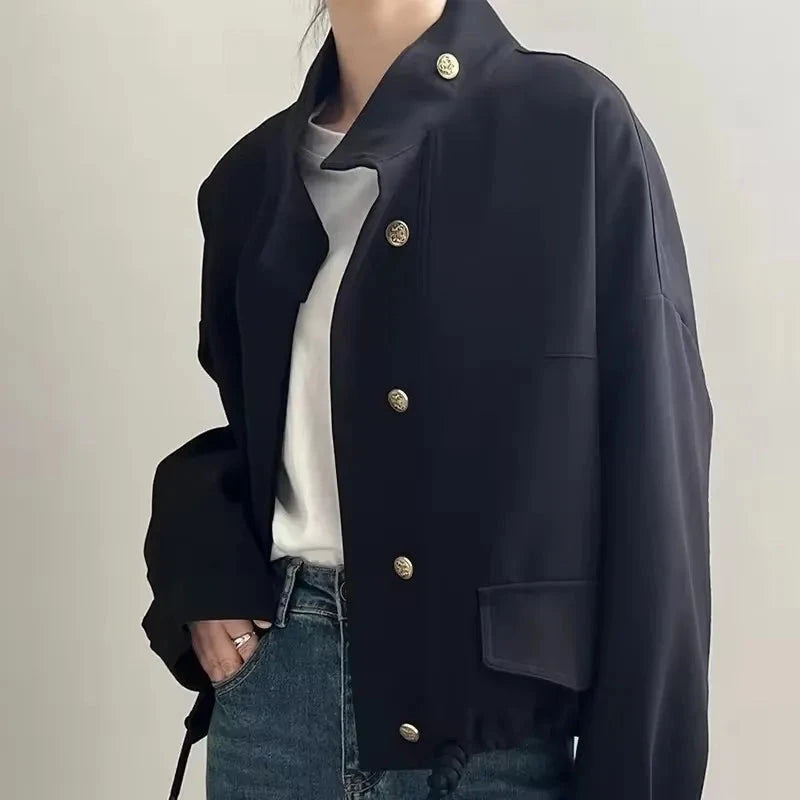 Elegant Women Short Jacket 2025 New Spring Autumn Locomotive GlowCart