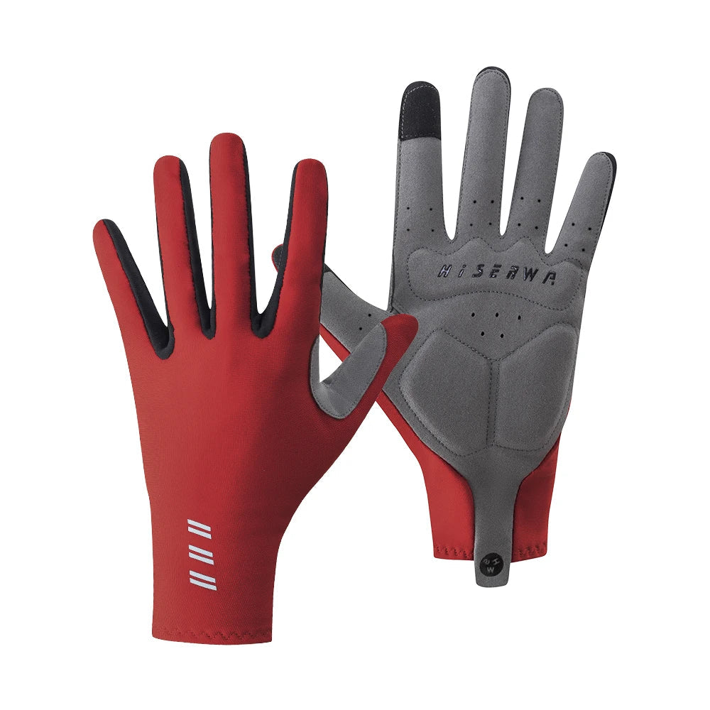 HISERWA Men Women Winter Warm Full Finger Cycling Gloves Outdoor Sports Anti Shock Touch Screen Anti Slip MTB Road Bike Gloves GlowCart