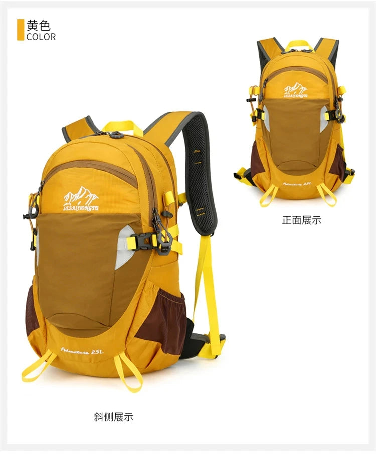 25L Professional Outdoor Hiking Mountaineering Backpack with GlowCart
