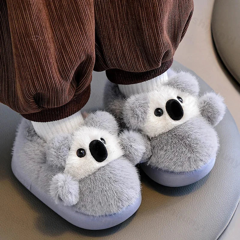 Children Cotton Shoes 2025 Winter Plush Cotton Slippers Boys Girls Cute Cartoon Comfort Anti Slip Indoor Warm Cold-proof Shoes GlowCart