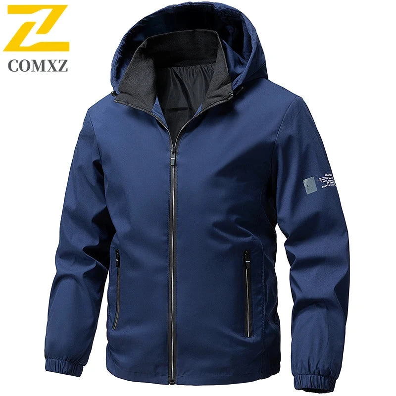 Autumn Men's Hooded Jackets high quality Casual Solid Color GlowCart