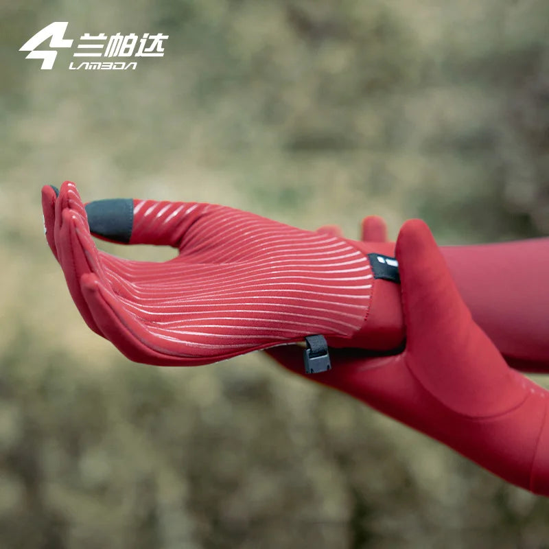 LAMEDA Fleece Cycling Gloves 5-15℃ Touchscreen Riding Thermal Winter Road Mountain Bike Full Finger Gloves Cycling Accessories GlowCart