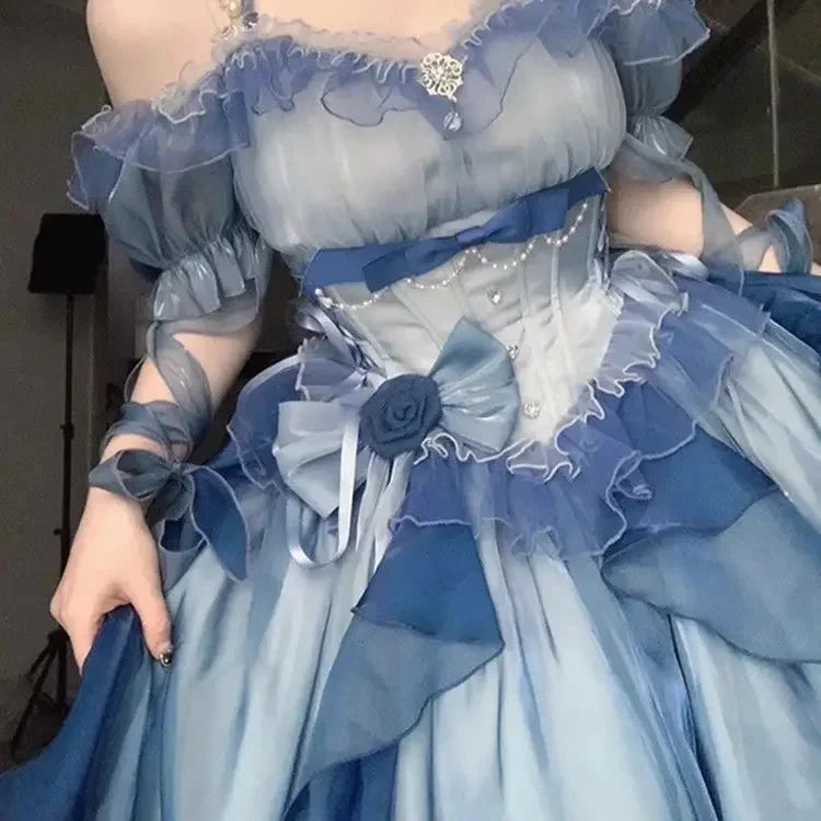 Dophee Original Lolita Trailing Puffy Dress Women Short GlowCart