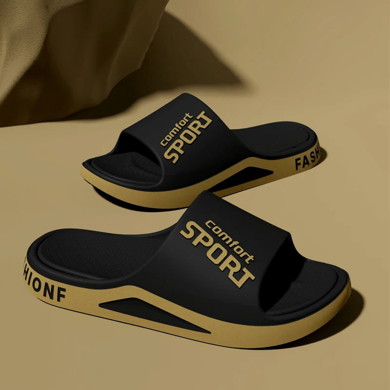 Fashion Men's Sandals Summer EVA Comfortable Anti-Slip Soft Soles House Slippers for Indoor Outdoor Wear Breathable Shower Slide GlowCart