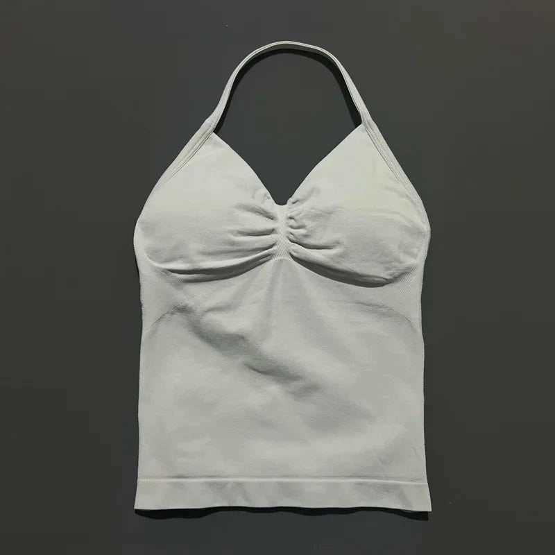 HISTELLO Impact Longline Strappy Top Sports Yoga Vest Women Fitness Tank Top Gym Beautiful Open Back Bra Running Workout Halter GlowCart