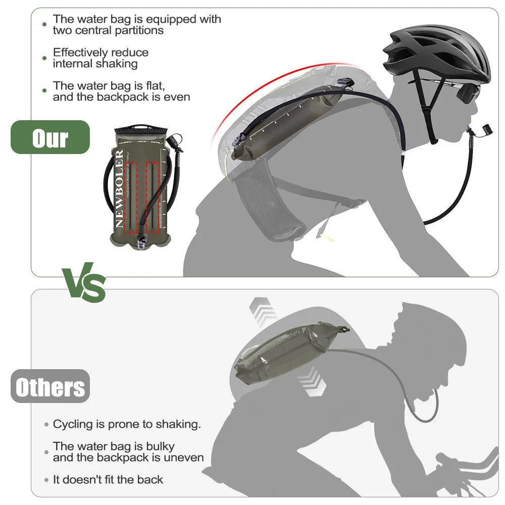 NEWBOLER TPU Detachable Drinking Tube Water Bag Large Capacity Outdoor Drinking Bag Mountaineering Running Reservoir Bag 2L/3L GlowCart