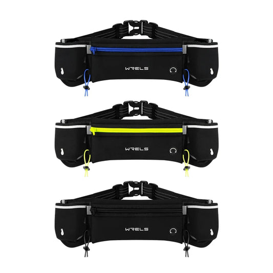 Marathon Trail Running Waist Pack Anti-Slip Dual Pocket Running Hydration Belt Lightweight Reflective Hiking Running Fanny Pack GlowCart