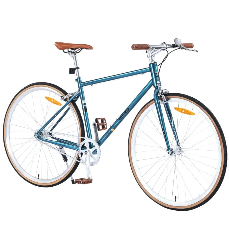 Single Speed Retro style 700C Road Bike For men women's City Bicycle,Steel Frame GlowCart