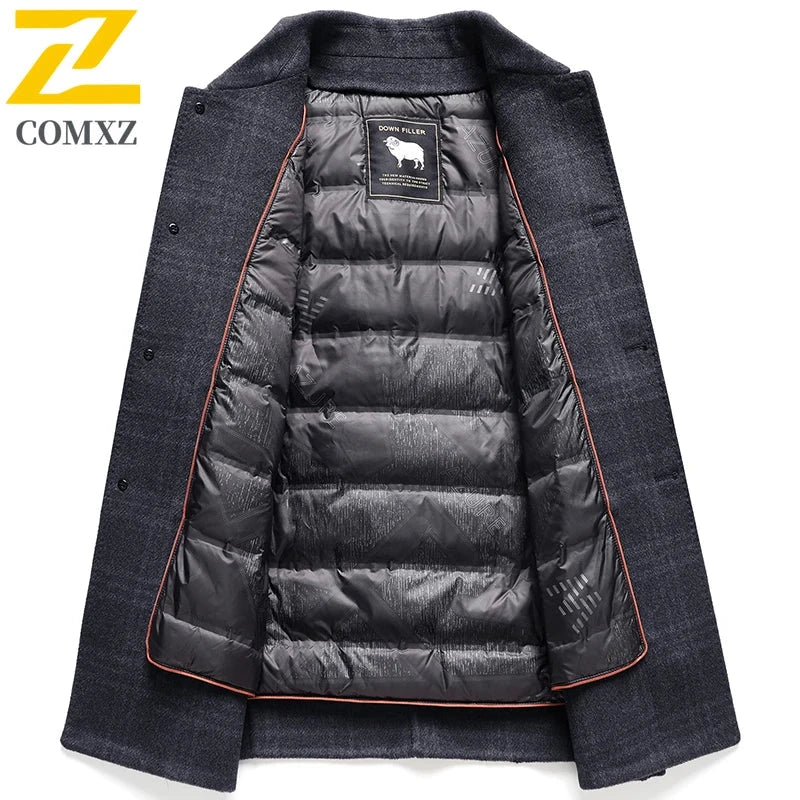COMXZ Luxury Men Down Jacket Thickened Outdoor Work Warm GlowCart
