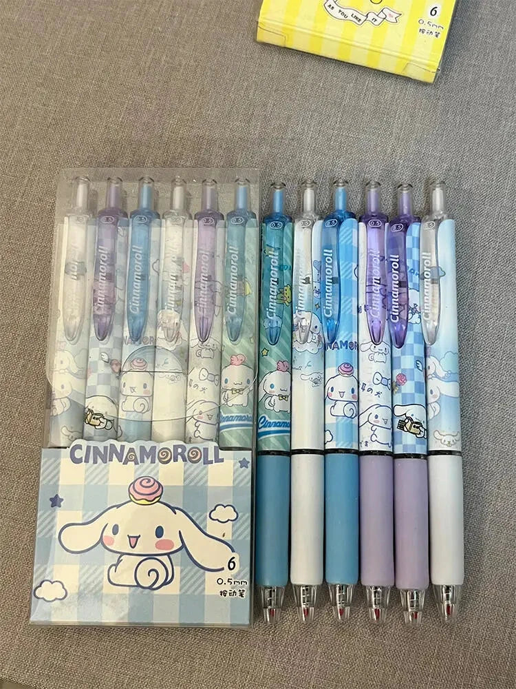 6Pcs Sanrio Gel Pen Hello Kitty Cartoon Kuromi ST Quick GlowCart
