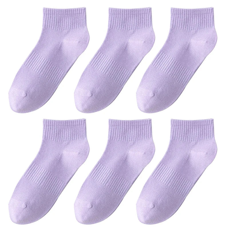 6 pairs of short socks for women, 100% cotton, sweat GlowCart