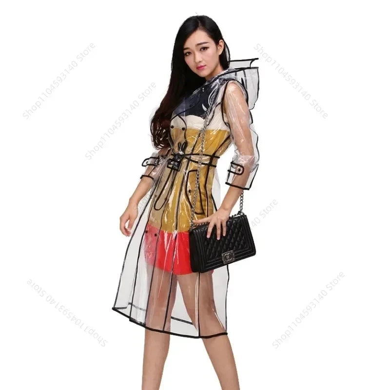 2025 New Waterproof Transparent Plastic Clear Long Ladies GlowCart