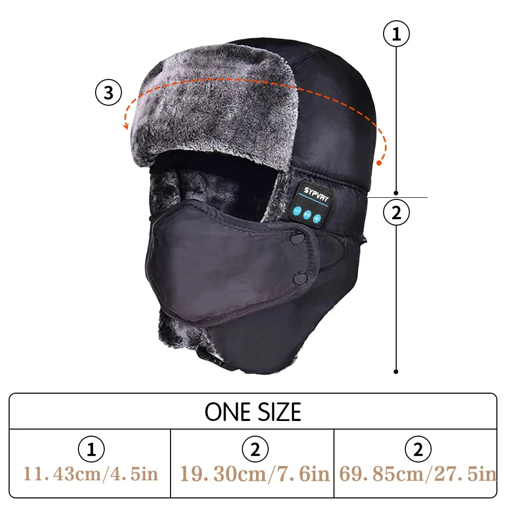 Winter Trapper Hat for Men Women Warm with Bluetooth GlowCart
