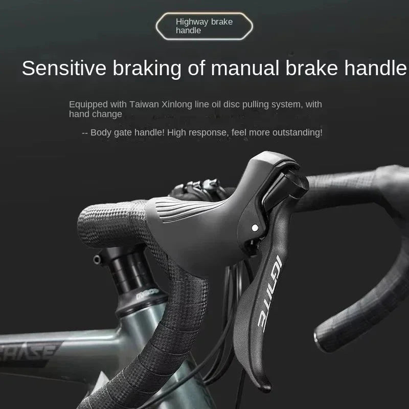 700C curved handle road bicycle 27 speed oil disc brake gravel bike ultralight aluminum alloy frame Road Racing bicicleta aldult GlowCart