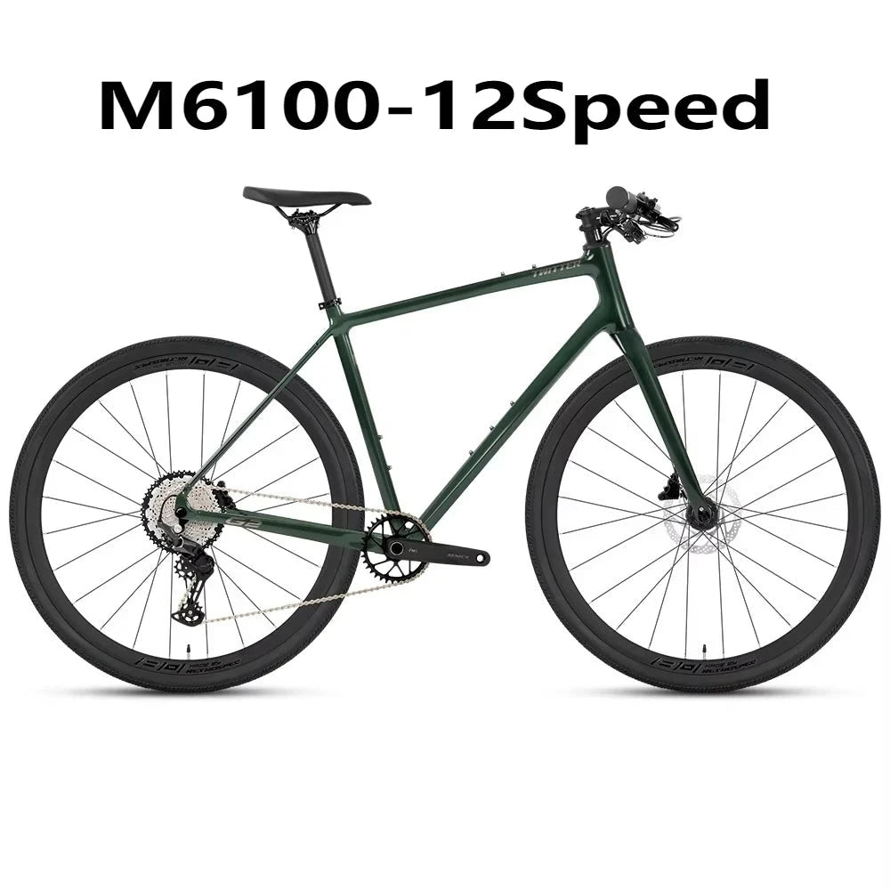 TWITTER Gravel G2 Flat Handle DEORE M6100-12S,Off-Road  Aluminum Road Bike,Hydraulic Oil Disc Brake 700*45C велосипед bicicletas GlowCart