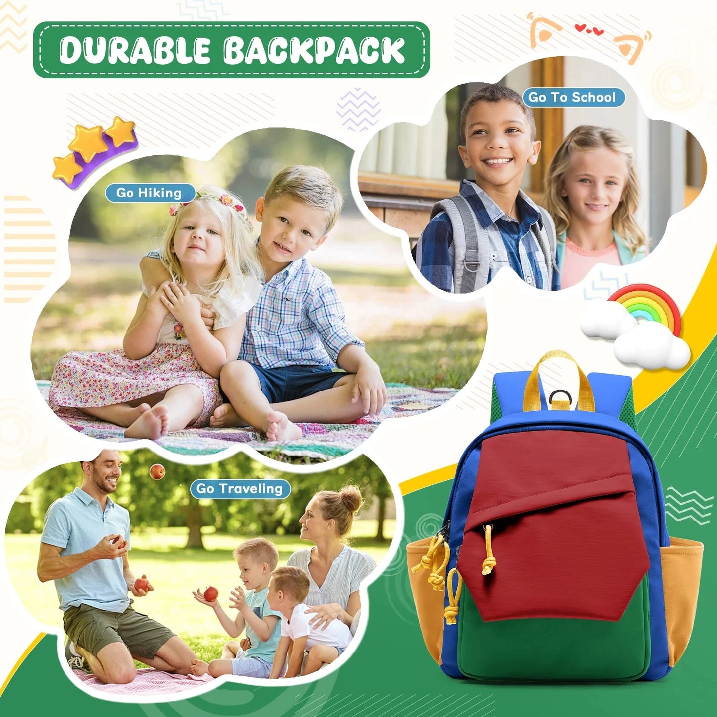 Kids Backpack Boys Girls Mimi Backpack, Preschool Backpack for Children Aged 3-6 First Grade Children School Backpack, Schoolbag GlowCart