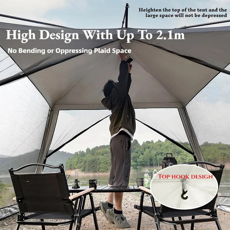 Mountainhiker Outdoor camping automatic mesh dome tent with GlowCart