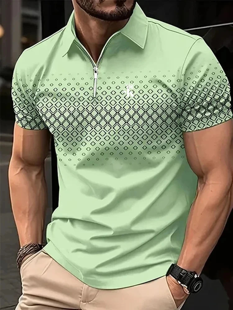Business Men's Golf Polo Short Sleeve Polo Shirt Outdoor GlowCart