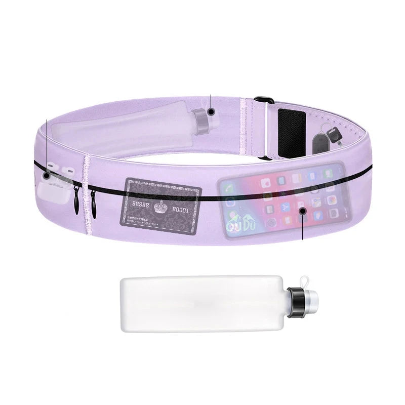 Running Belt Waist Bag with Water Bottle Women Sports Fanny Pack Men Phone Pouch Jogging Gym Bags Hydration Run Accessories GlowCart