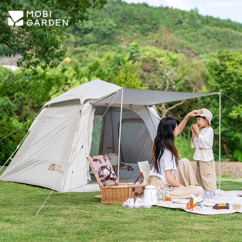 MOBI GARDEN Camping Automatic Tent 3-4 Person Quick Open One GlowCart